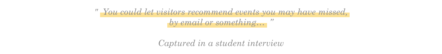 Let visitors recommend events they may have missed by email.